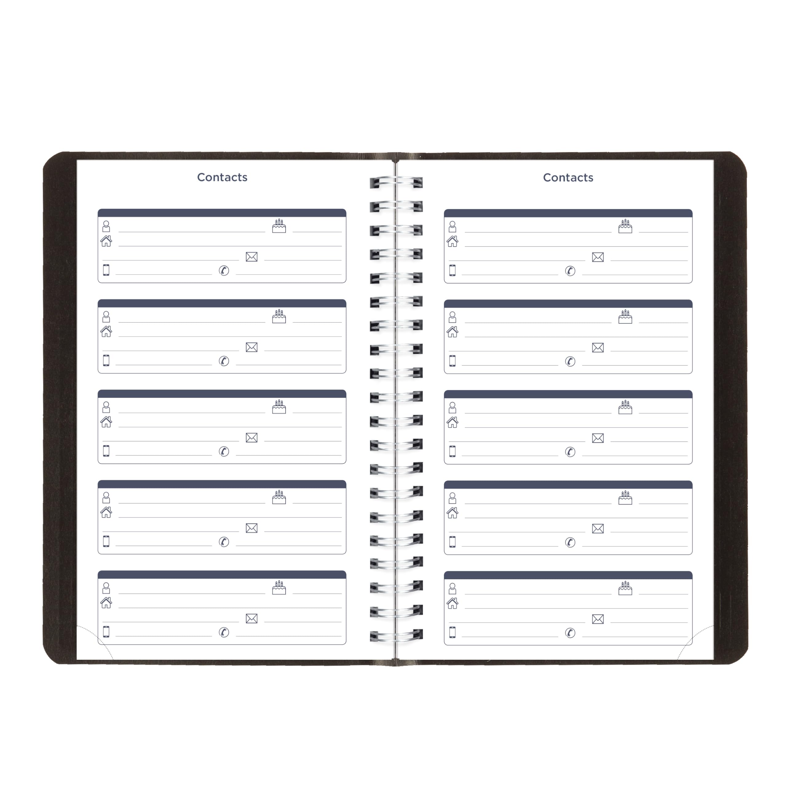 Blueline® Essential - Agenda académica diaria/mensual, agosto de 2026 a julio de 2027, encuadernación de doble alambre, cubierta Vicuana suave, 8 x 5 pulgadas, color negro (CA201.BLK)