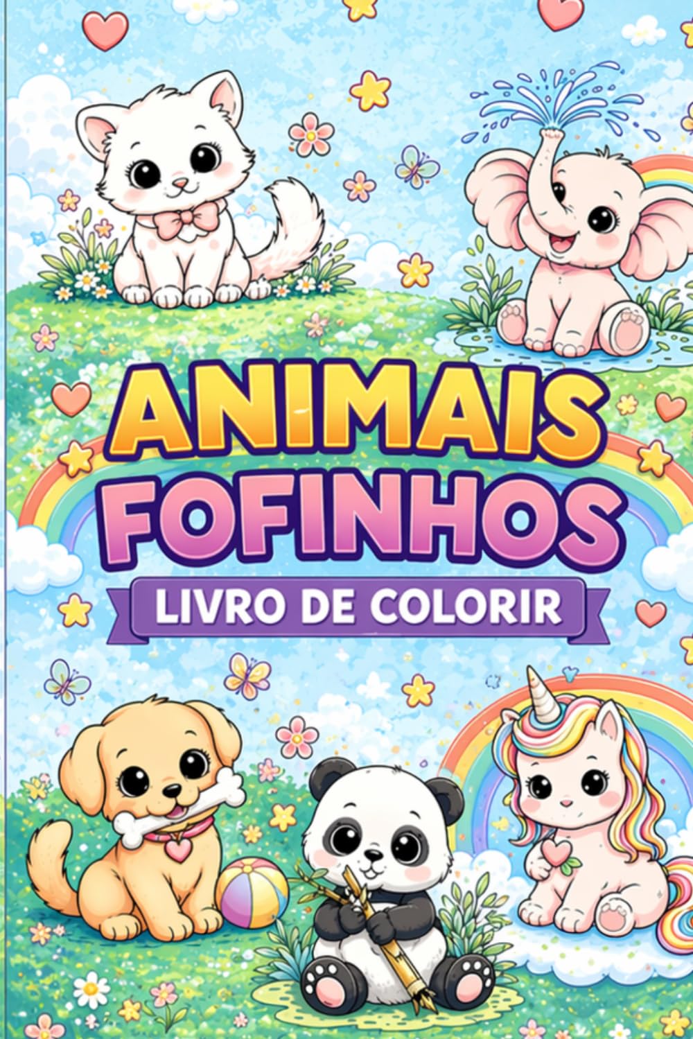 Livro para colorir de animais fofinhos