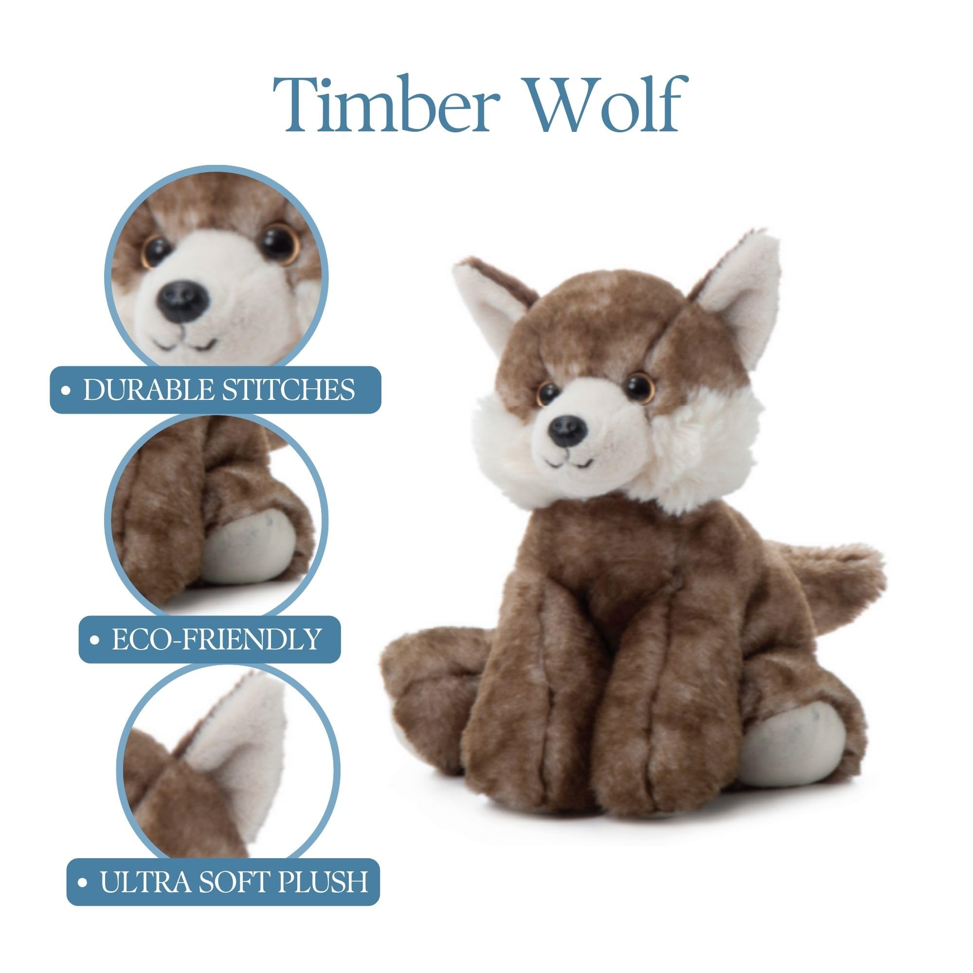 Amazon.com: The Petting Zoo Timber Wolf Stuffed Animal, Gifts for