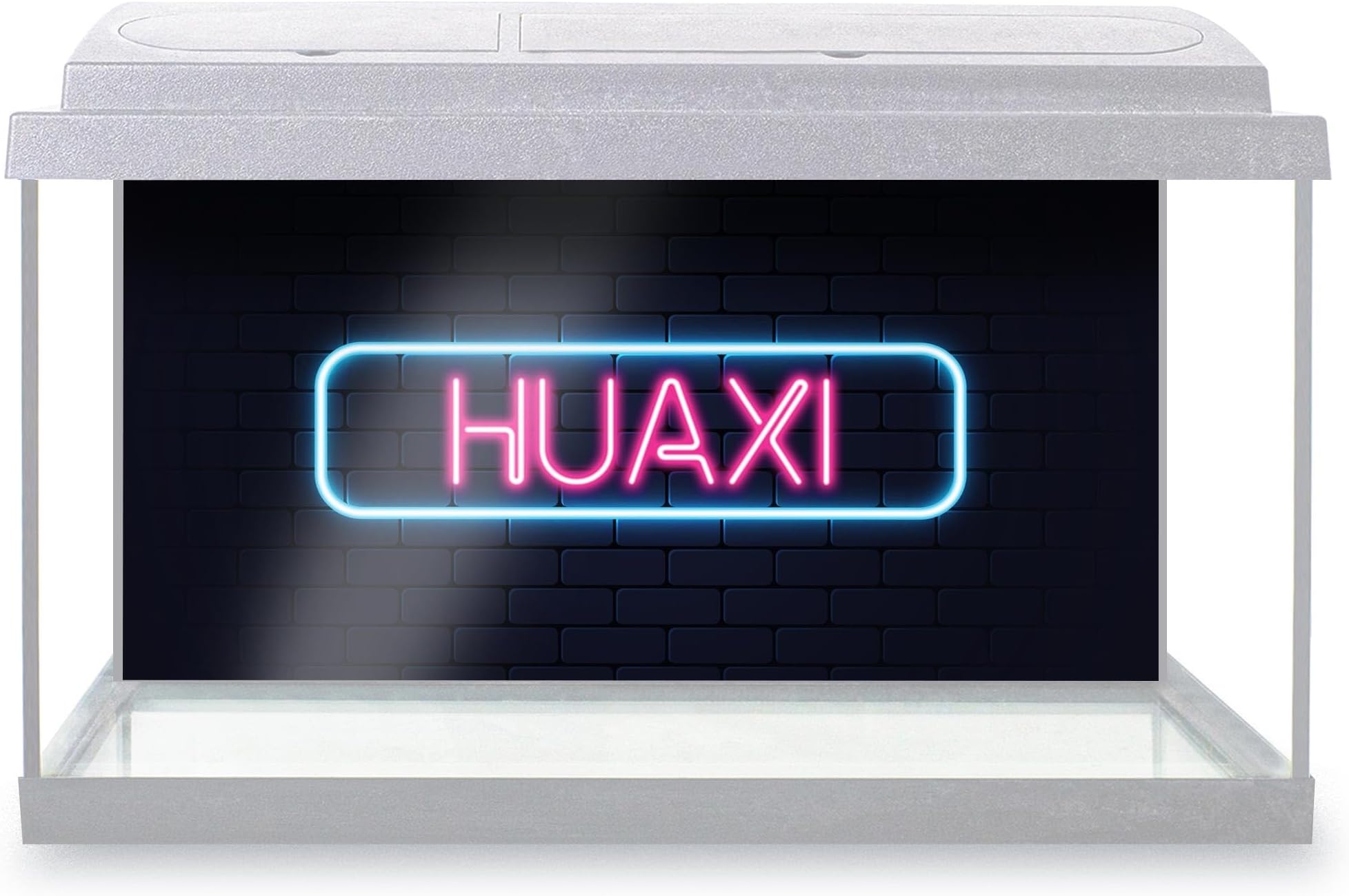 Aquarium Fish Tank Background 90x45 cm - Neon Sign Design Huaxi City China Static Cling Vinyl Vivarium Terrarium External Application #350386