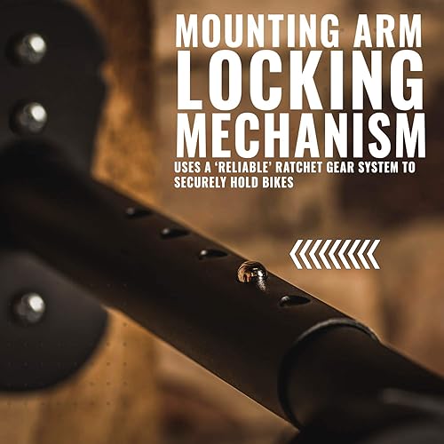 Miniatura 5 de PRO BIKE TOOL Soporte de pared para bicicleta, estante de almacenamiento horizontal para interiores para 1 bicicleta en el hogar, paquete de acero