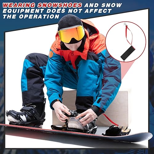 Miniatura 5 de 2 pares de correas deportivas para guantes de invierno, correa elástica para guantes de esquí, correa de clip con botón de metal para colgar guantes