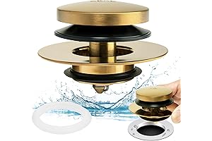 Artiwell Universal Bath Drain Brush Kit: Clear Clogs and Enhance Drain Performance (Brushed Gold)
