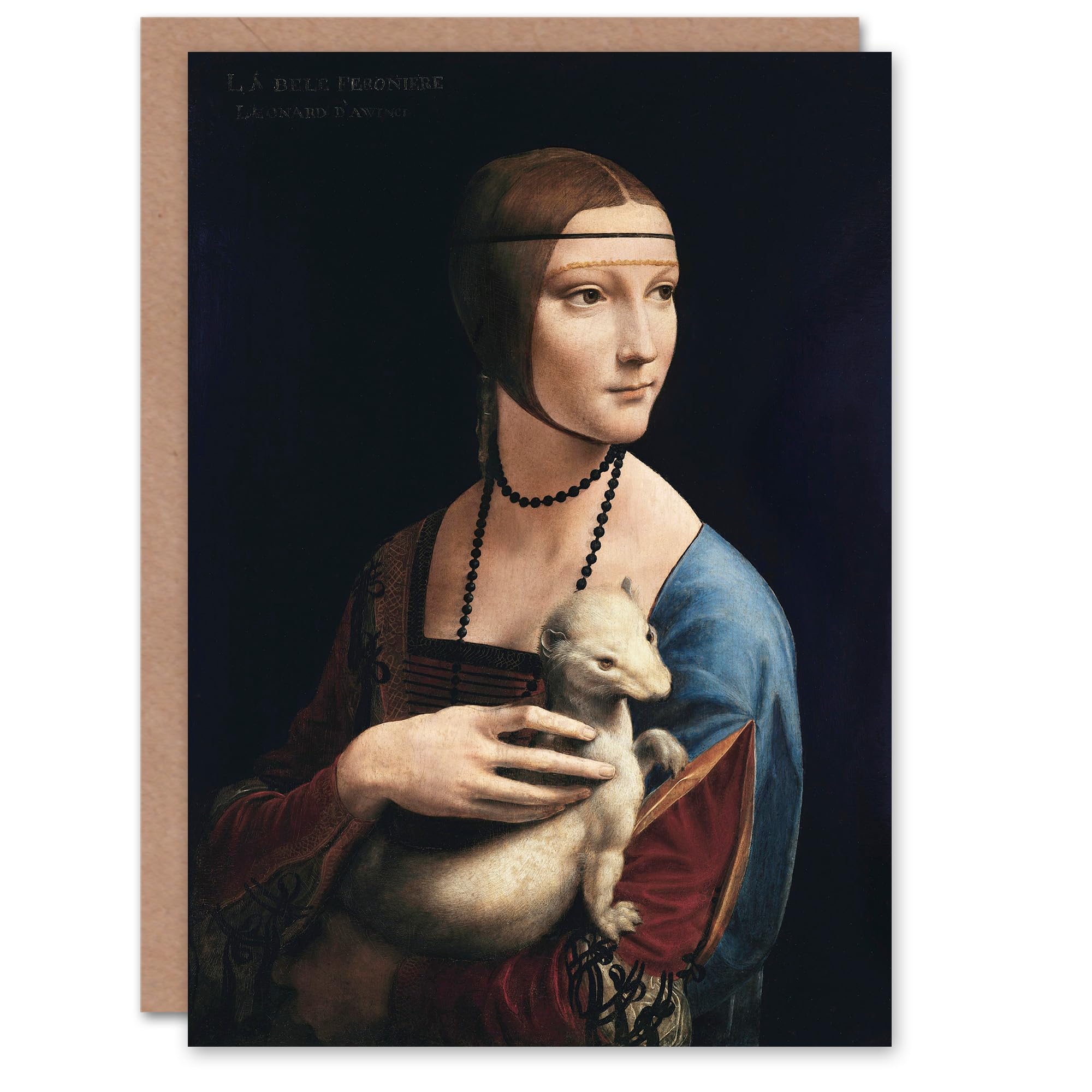 Artery8 Leonardo da Vinci Art Card Lady with an Ermine La Belle Ferronniere
