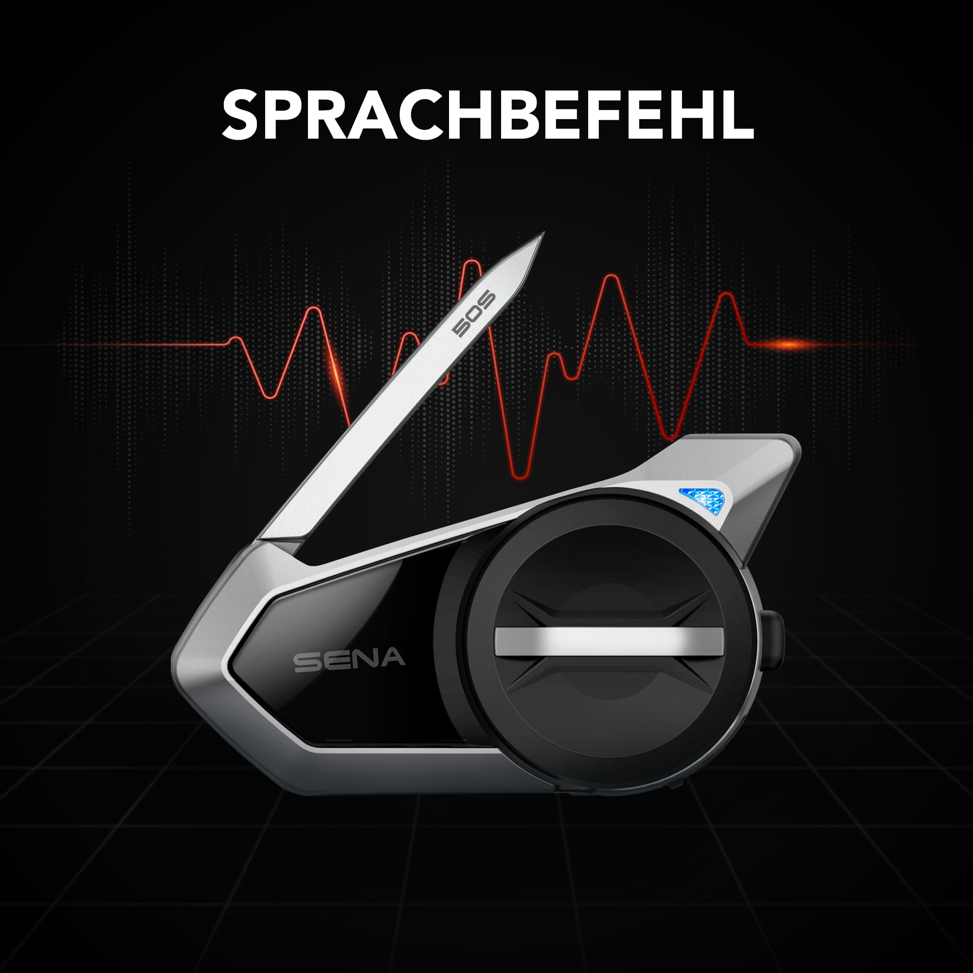 Sena 50S Motorrad Bluetooth Headset mit Drehrad und Sound by Harman Kardon, integriertem Mesh Intercom System und Premium Mikrofon & Lautsprechern