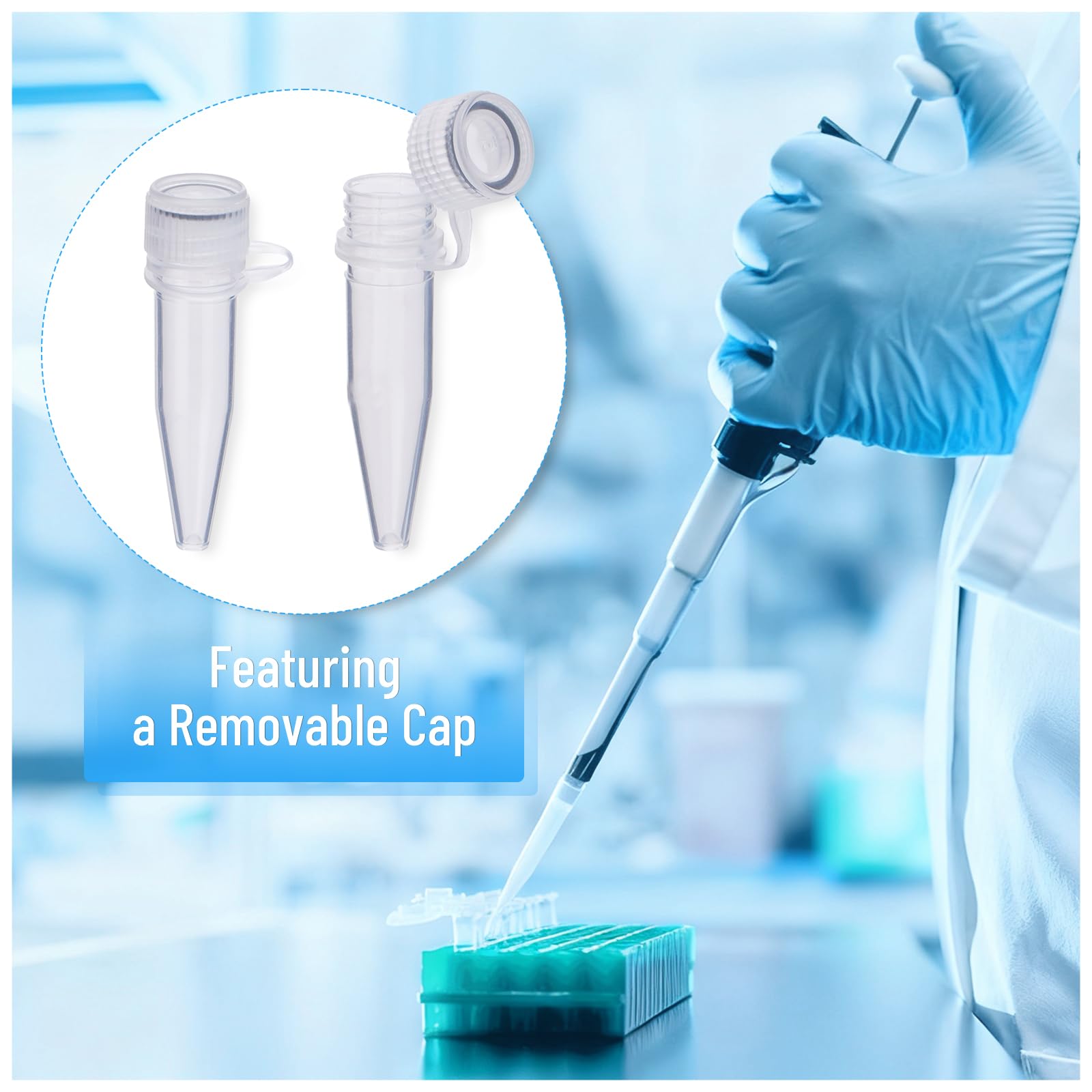Confezione da 500 provette da 1,5 ml, per microcentrifuga, tubi conici con tappo a vite sicuro per applicazioni di laboratorio e industriali, a prova di perdite, autoclavabile