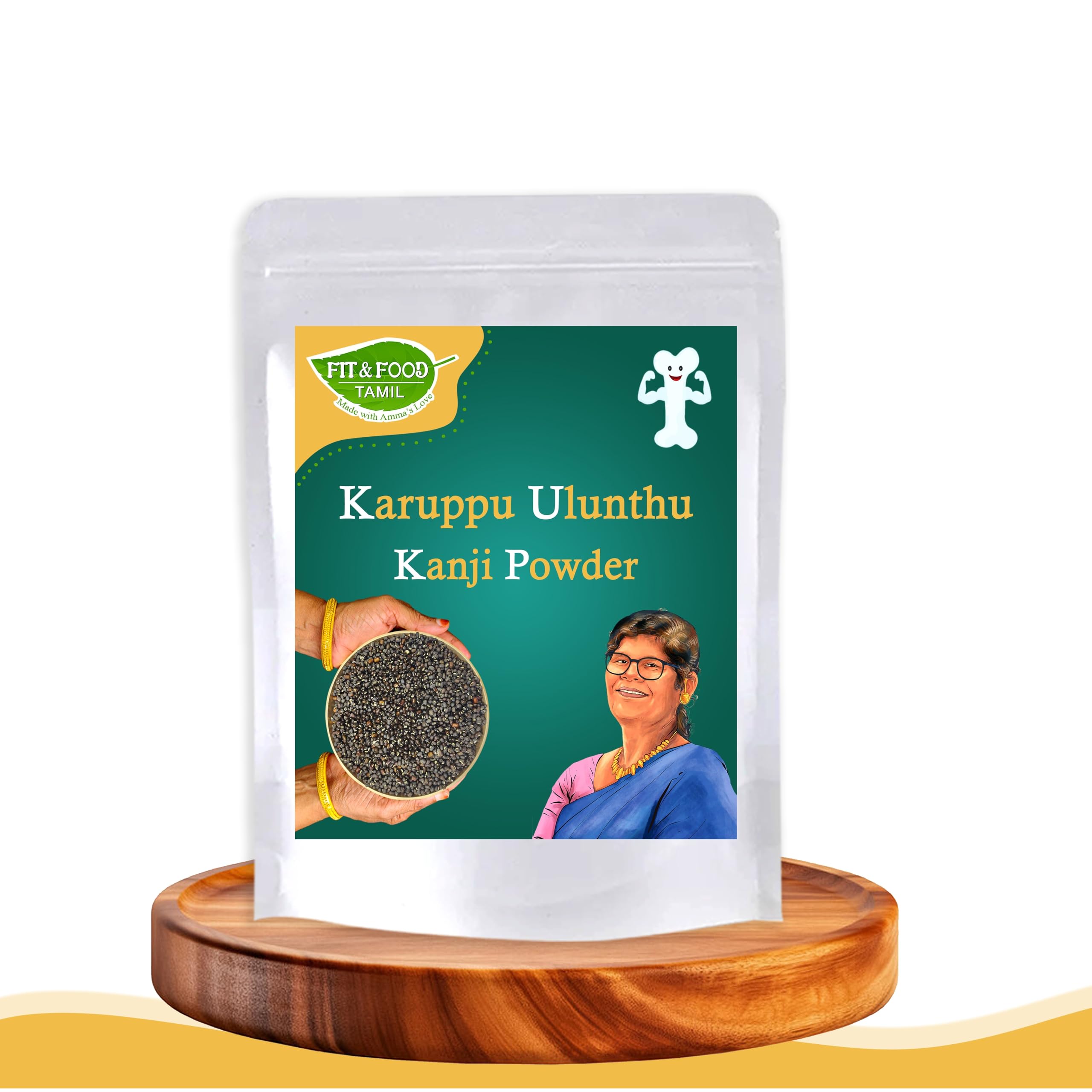 FIT & FOOD TAMIL Karuppu Ulunthu Kanji Powder 250g | Traditional Black Urad Dal Porridge Mix | Homemade Style Health Food | Natural Ingredients | No Preservatives | Daily Nutrition-image-7