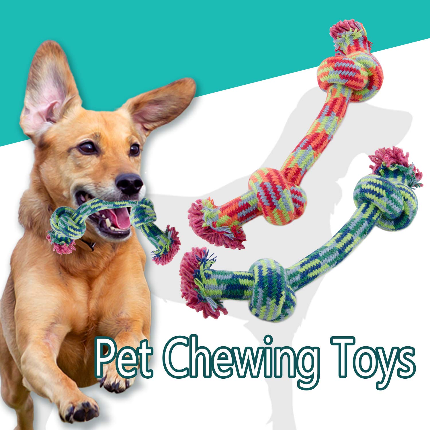 PetSport Twisted Chews Extremely Durable Rope Tug Dog Toys Great for Heavy Chewers and Teething Puppies (Monster Knot Ball 36”)