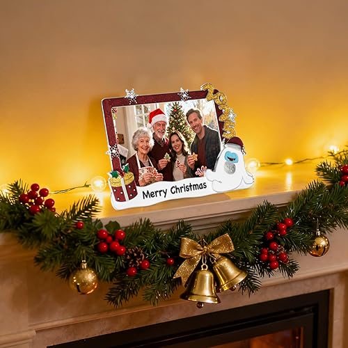 Miniatura 6 de Marco de Fotos Navideño 4x6 - Marco de Fotos 2025 de Metal con Vidrio de Alta Definición, Decoración del Hogar, Regalos de Navidad, Adornos
