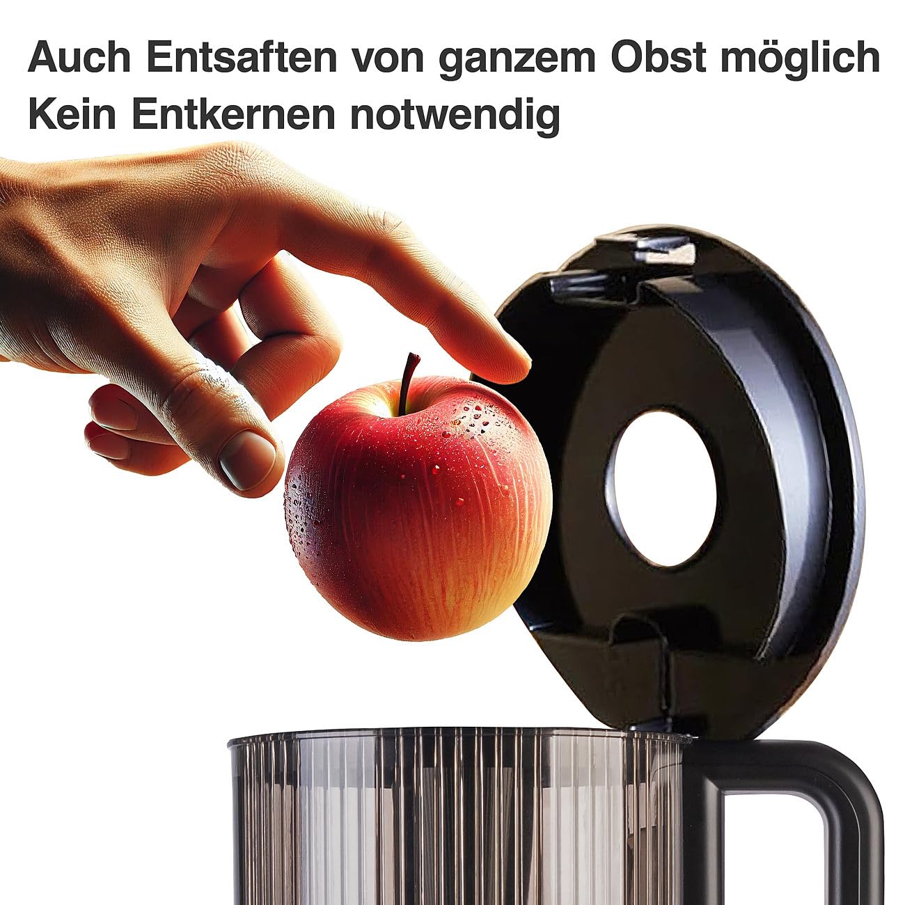 Rosenstein & Söhne Extractor de zumo lento eléctrico 200 W 800 ml con marcha atrás