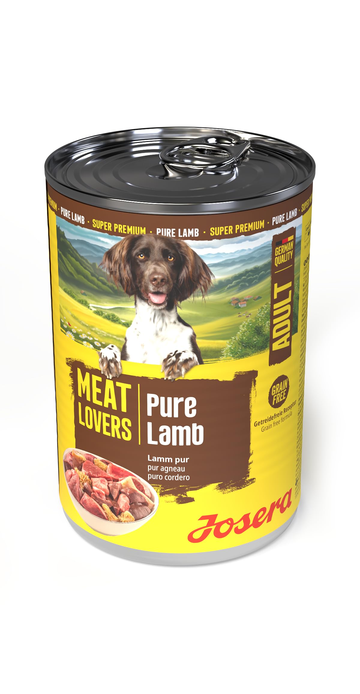 JOSERA Meat Lovers Pure Lamb (6 x 400 g) | dla dorosłych | mokra karma premium dla dorosłych psów | bardzo dużo jagnięciny (68%) | monoproteina | bez zbóż | karma dla psów mokra, 6 sztuk w opakowaniu