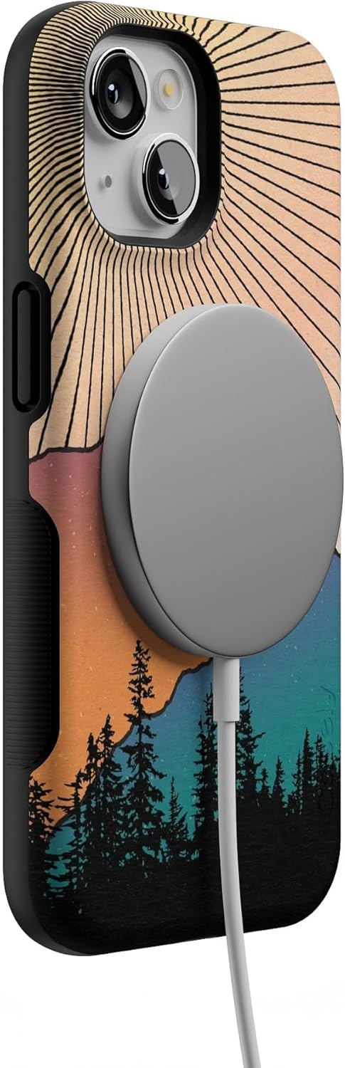 Casely iPhone 14 Case | Golden Hour | Mountain Sunset | Bold Protective Design | Compatible with MagSafe