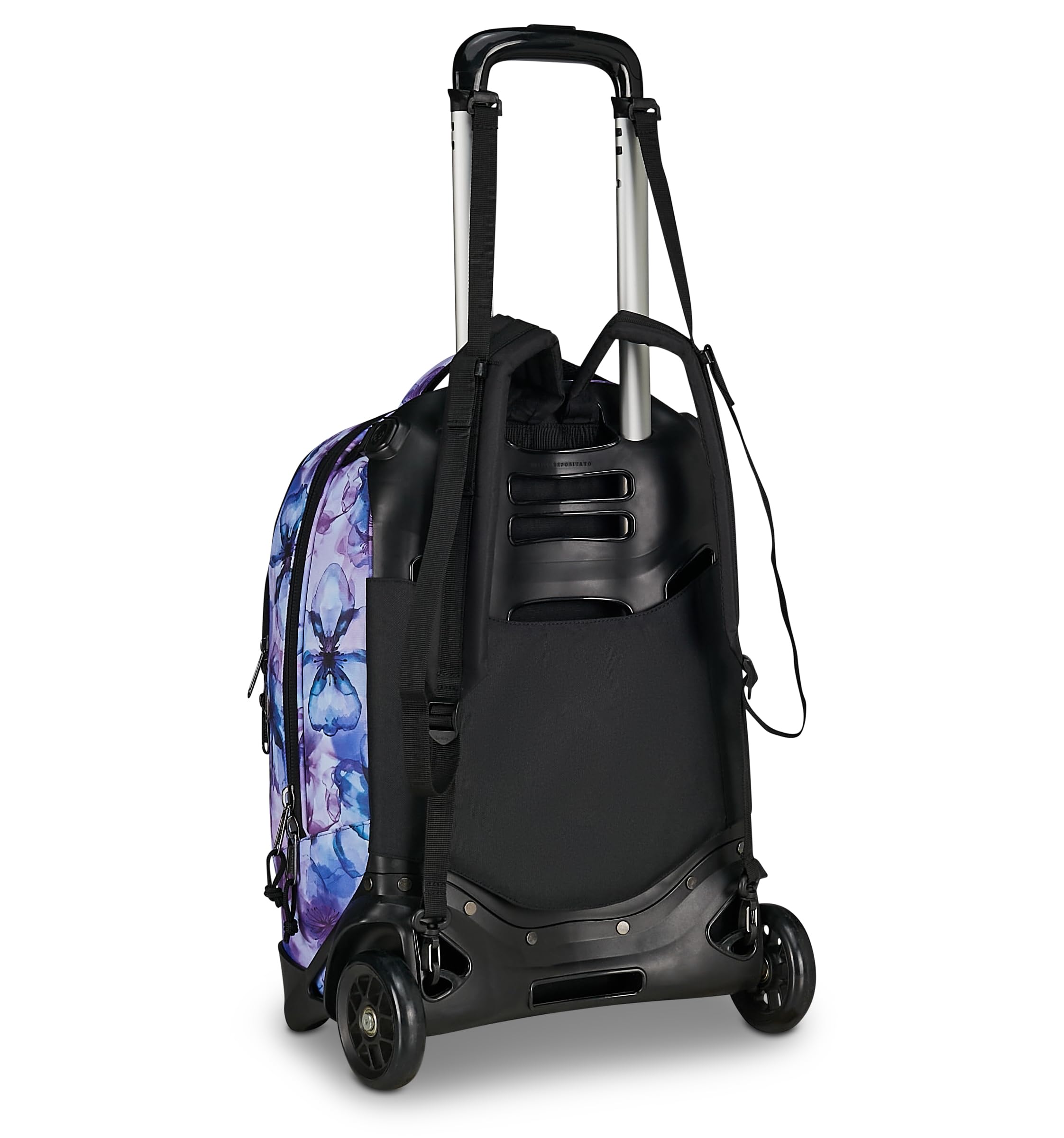 Invicta Trolley Scuola Plug Fantasy, Viola, 34 L, Doppio Scomparto, Cross-over System, Tasca attrezzata, Scomparto porta pc, Tasca portaborraccia, Scuola media e superiore, Ragazza