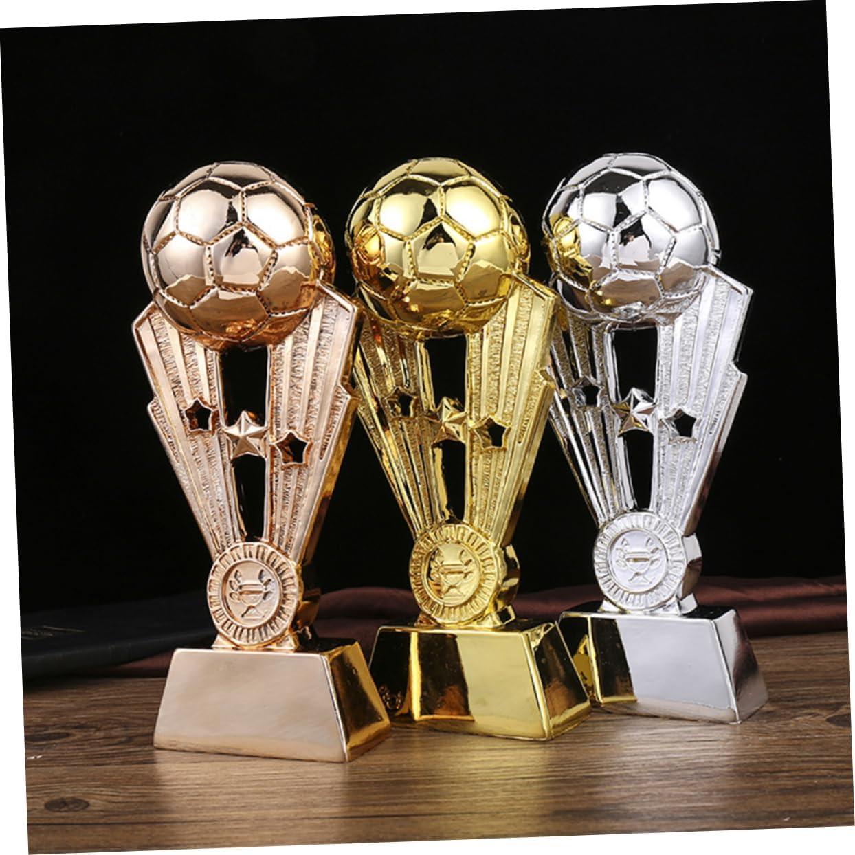 Plating Resin Soccer Trophy Award for School Office Kindergarten Golden Finish Durable for Team Recognition and Home Decoration