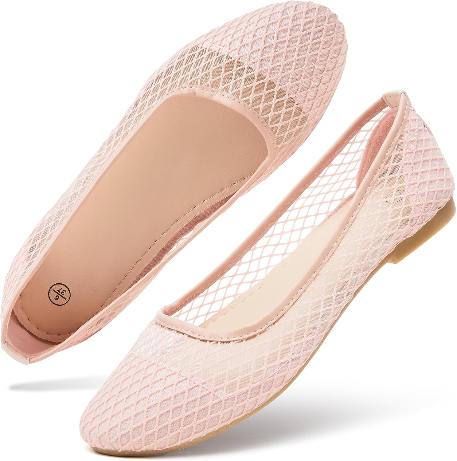 hash bubbie Women's Flats Shoes Ballet Flats Womens Knit Mesh Washable Dress Shoes Comfortable Slip on Loafers for Women Breathable Business Casual Shoes