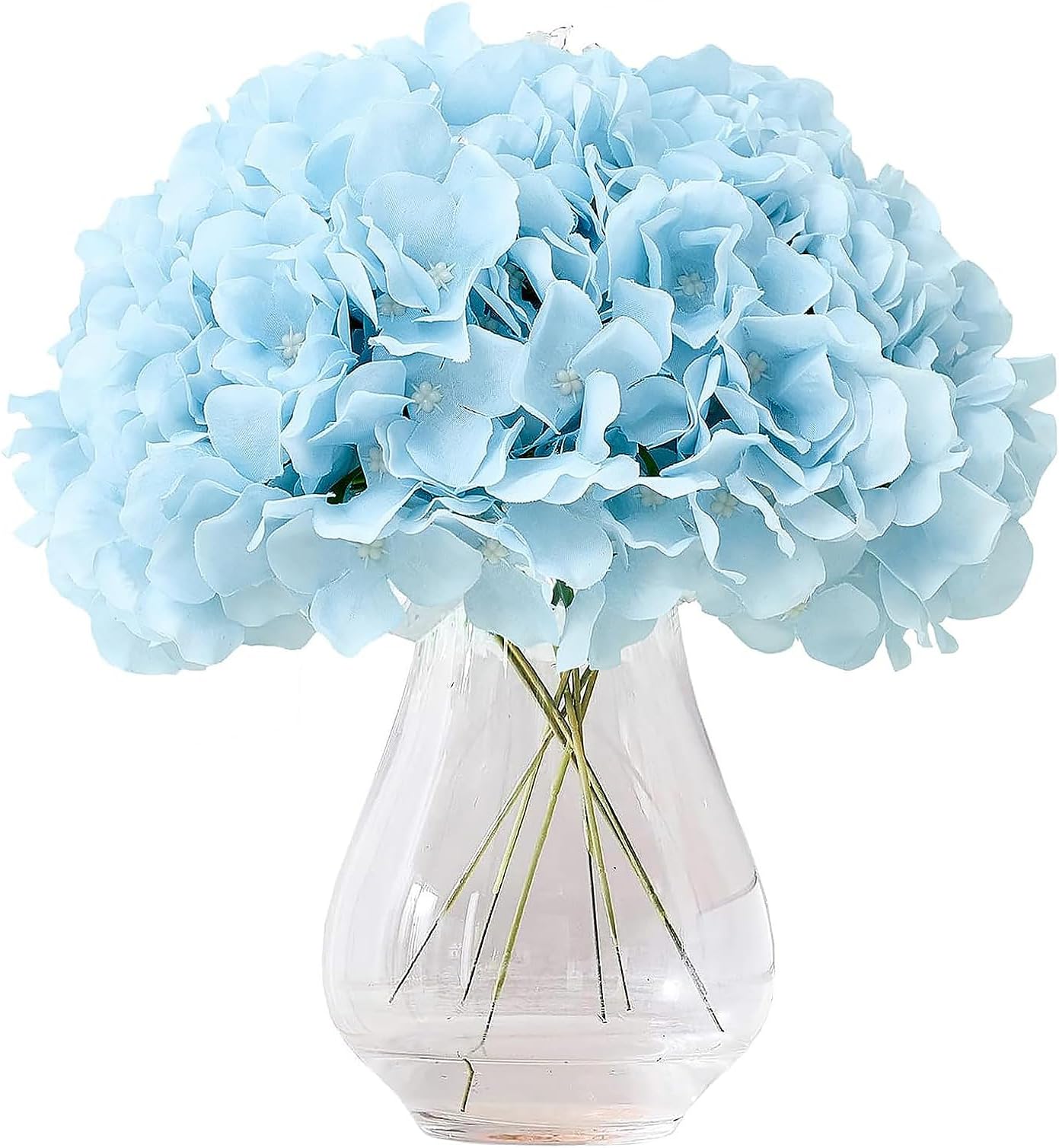 ANTOLE Silk Hydrangea Fake Flower 10pcs DIY Floral Artificial Flower with Stems for Wedding Office Shower Decor Hotel Banquet Home Decor