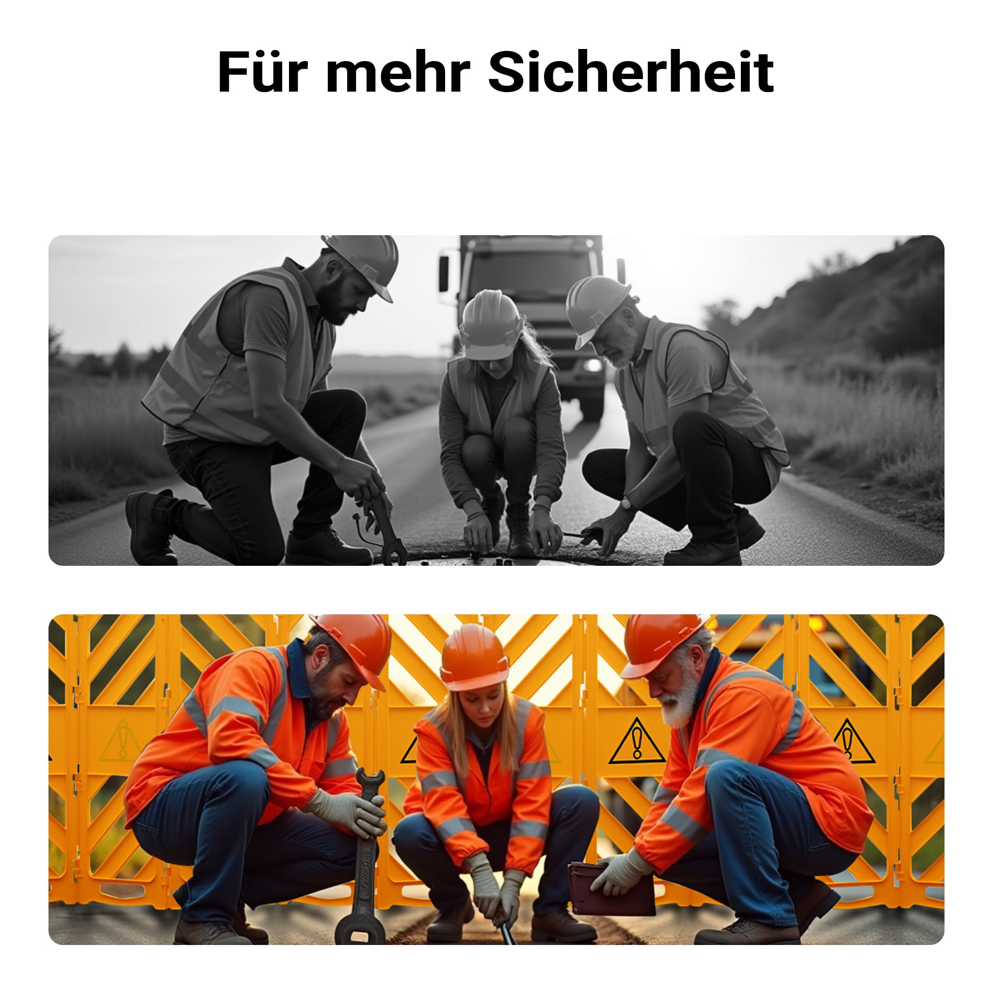 Wiltec mobile Absperrung aus Kunststoff faltbar 60 x 32 x 101 cm, Mobilzaun ausziehbar bis 3,9 m mit Rollen, Absperrzaun aus robustem Material