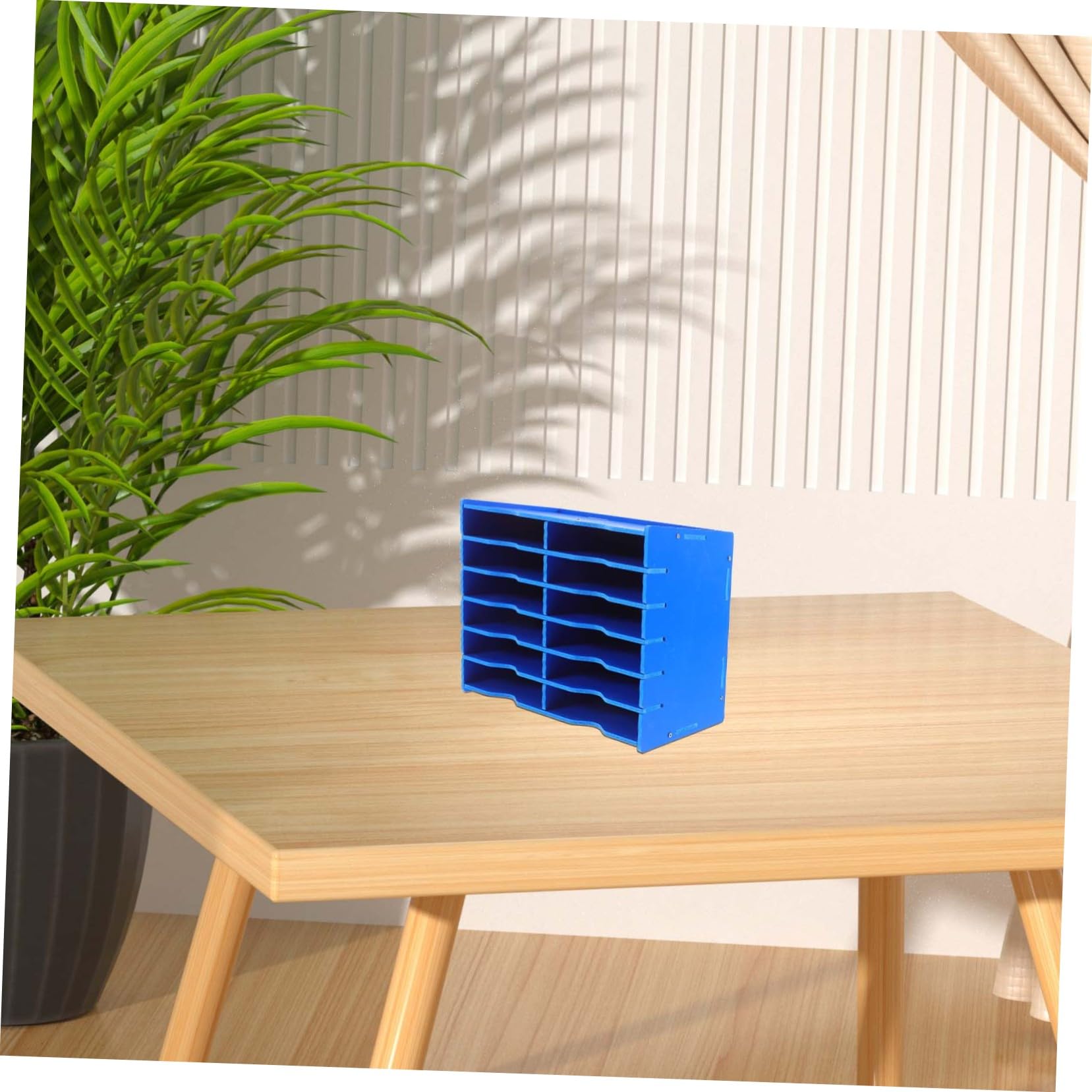 Organizzatore Telefono da Scrivania in Plastico Blu per Ufficio
