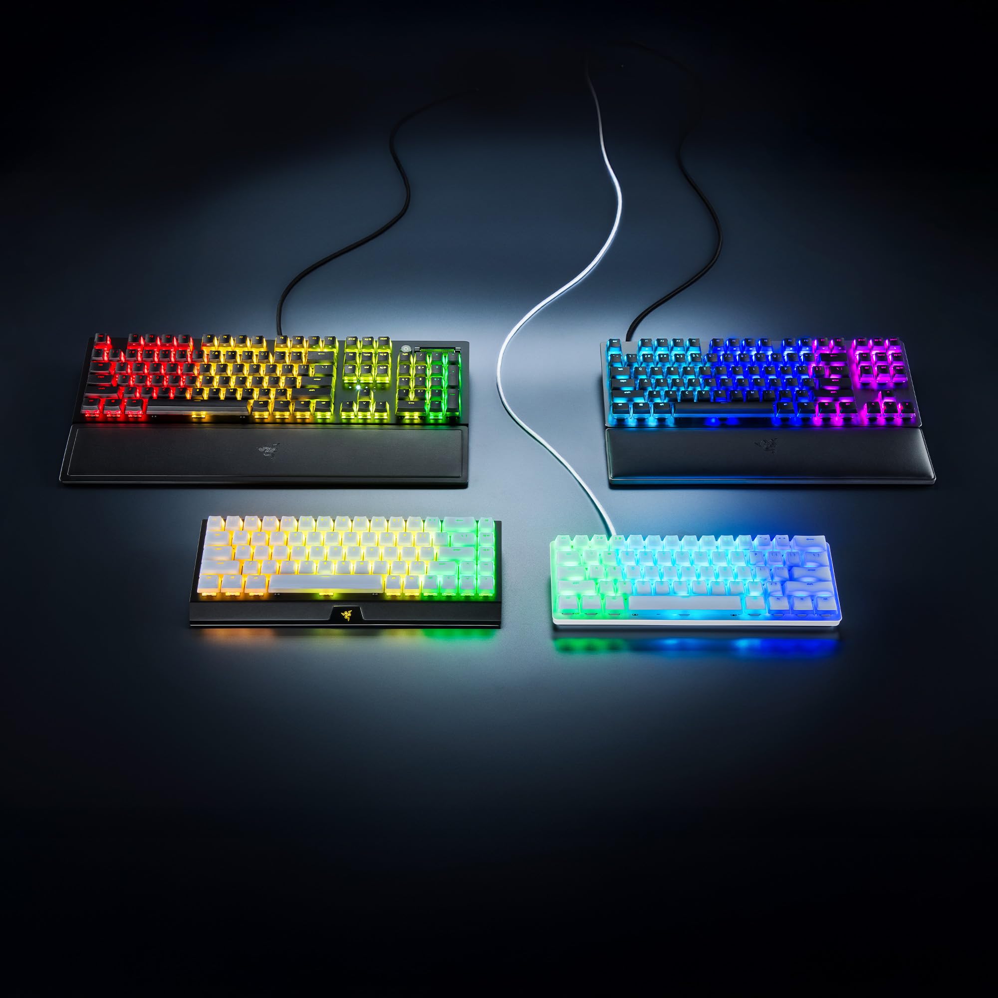 Razer Phantom Pudding Keycap Upgrade Set - Black rétroéclairage RGB Chroma, Cadran numérique Multifonction, Repose-Poignets Ergonomique