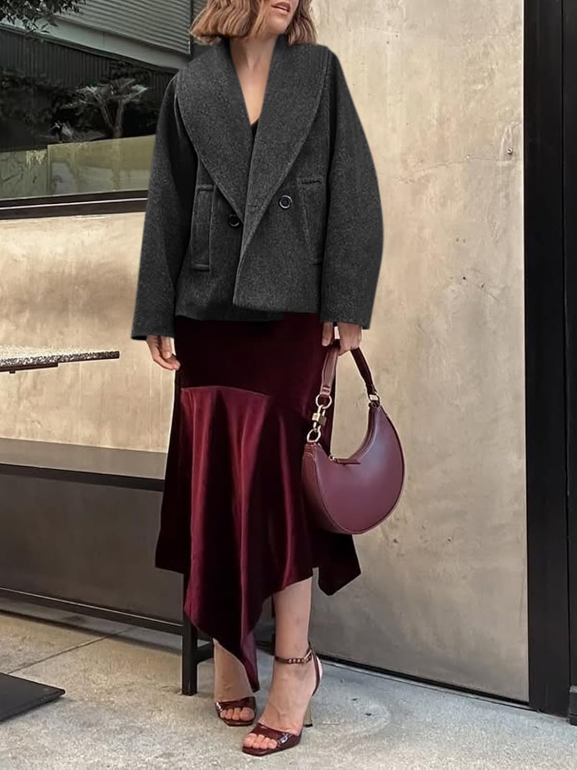 Stylish Look Featuring the Yousify Wool Jacket