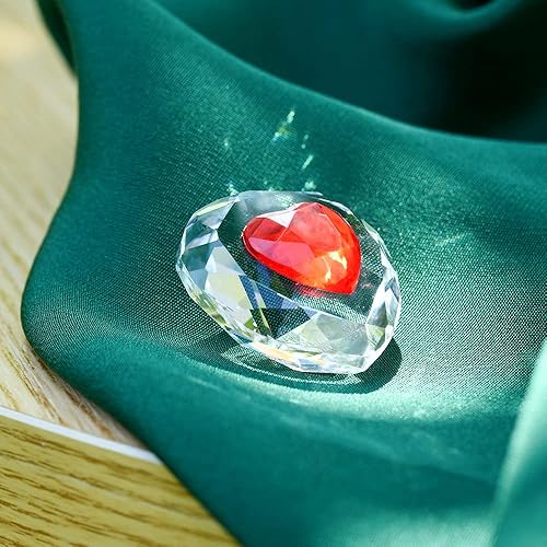 Miniatura 3 de Love You Gifts Glass Diamond in Gift Box Crystal Red Diamond Figurines Birthday Gifts for Women, Bestie, Friends, Coworkers Colleagues