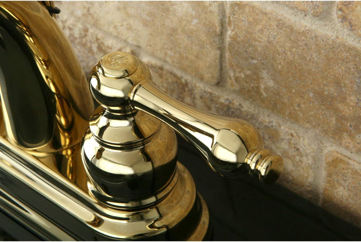 Polished Brass Vintage Style Bathroom Faucet with Gooseneck Spout