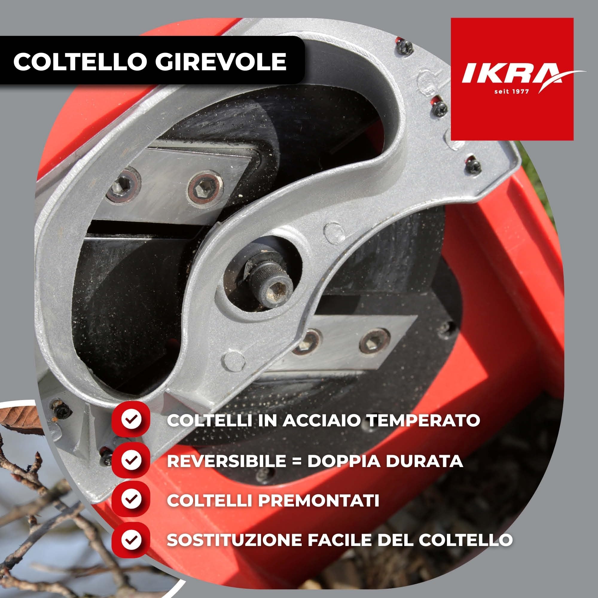 IKRA trituratore elettrica IMH 2500, 2500 W, lame reversibili, sacco 45 l
