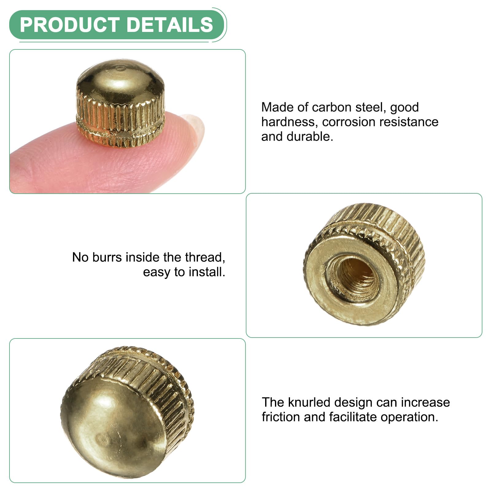 M METERXITY 25-Pack Threaded Cap Nuts - Image 2
