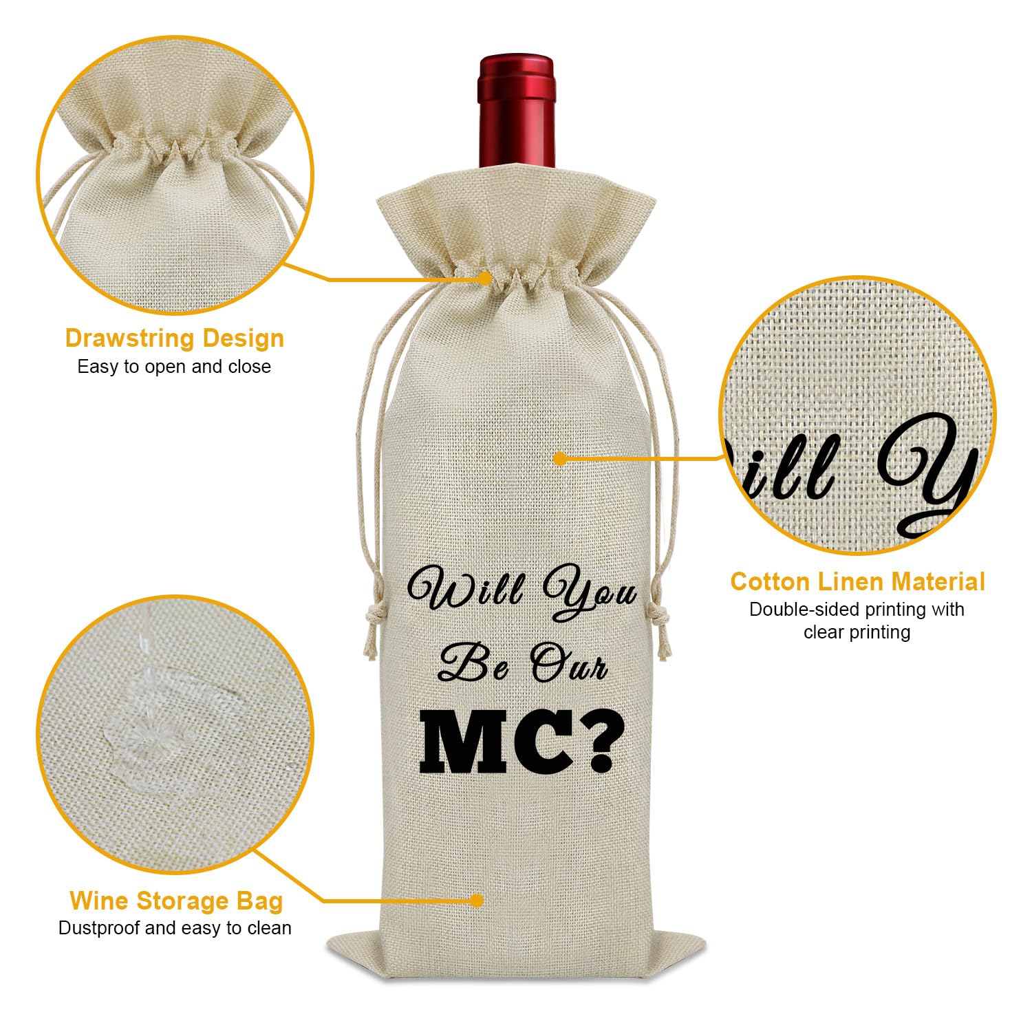 Wedding Officiant Proposal Gift Wine Bag Thank You Gifts for Wedding Officiant Wedding Coordinator Gifts for Wedding Day Wine Accessories Gifts for Wine Lovers Wedding Mc Gift Shower Host Gift