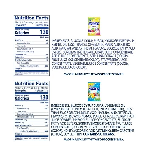 Miniatura 83 de HI-CHEW Mezcla variada a granel, más de 220 piezas, 4 bolsas de pie, combinaciones de frutas tropicales dulces y ácidos, dulces suaves y divertidos