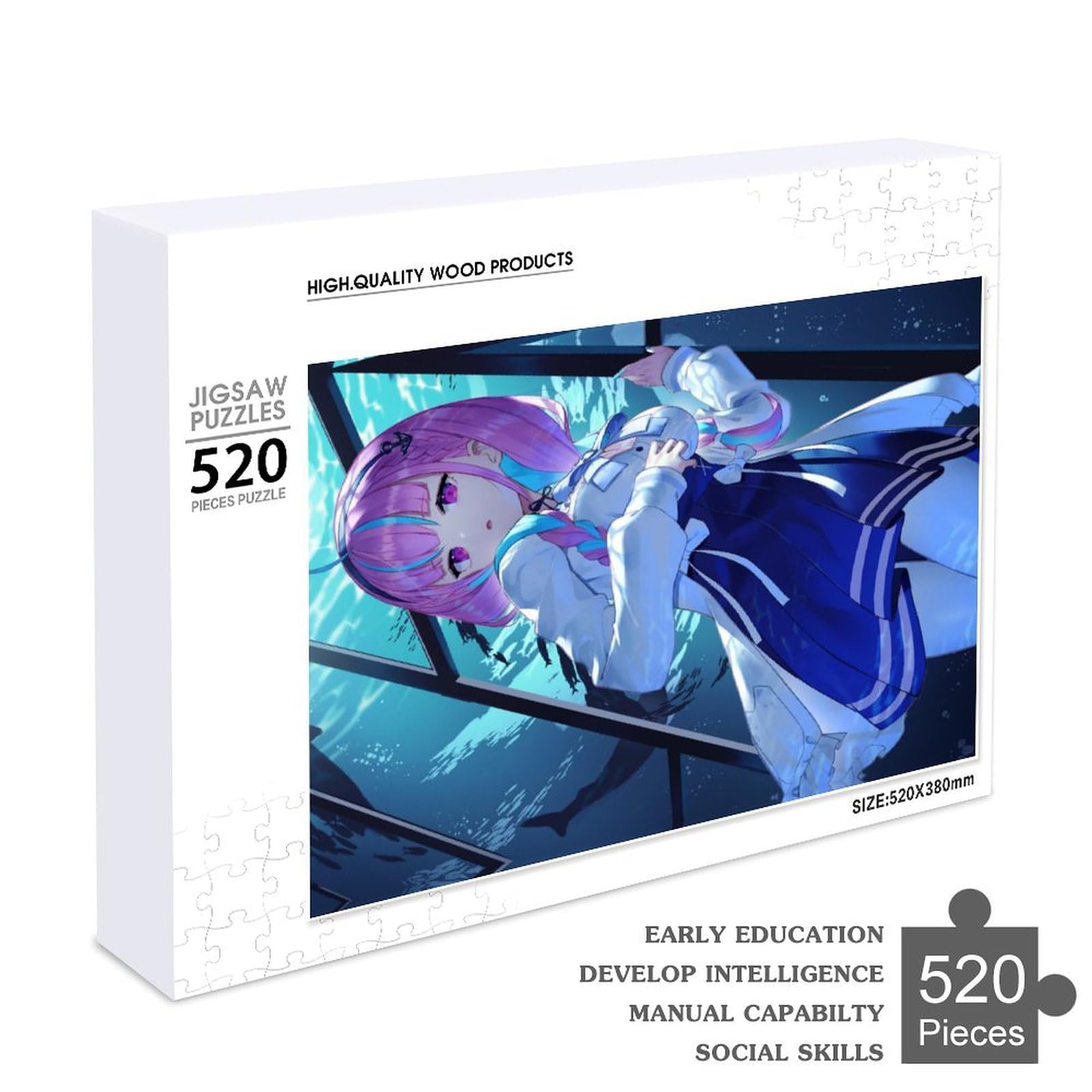 Amazon.co.jp: 木製パズル VTuber 湊あくあ 520ピース ジグソーパズル 