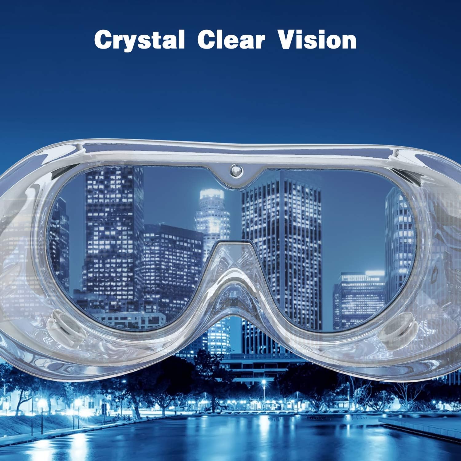 Hestiasko Safety Goggles Protective Safety Glasses, Eye Protection Shield with Anti-Fog and Clear Lens, Wide-Vision (2)