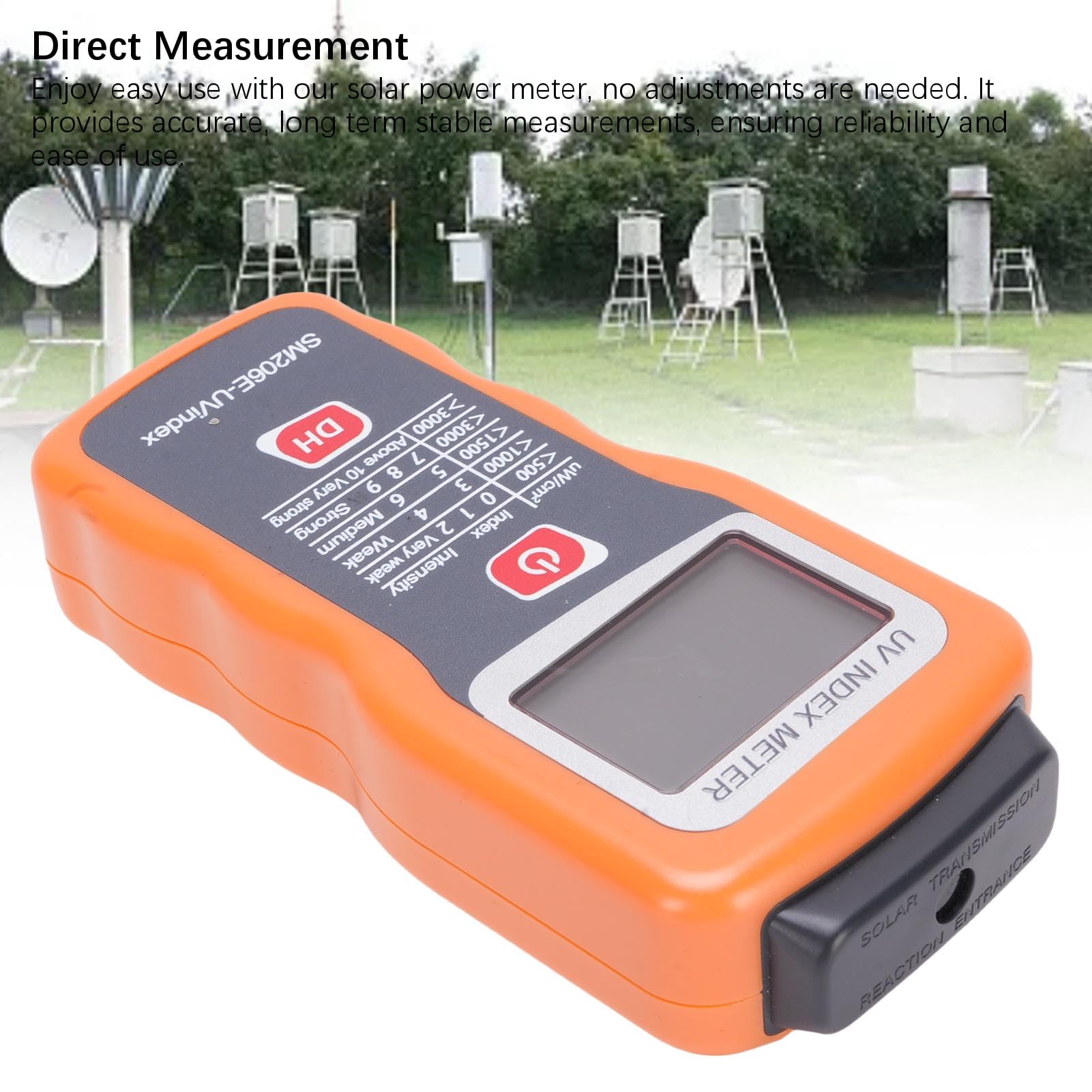 Probador de Radiación Solar con Pantalla Digital y Hold de Datos - 1-1999999 μW/cm² Medidor UV para Física, óptica, Meteorología - Dispositivo de Medición de Resistencia a la