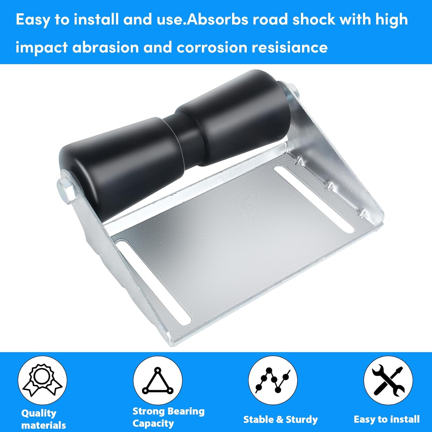 8In/10In Boat Trailer Roller Bracket Assembly,Boat Trailer Keel Rollers with Brackets,Adjustable Keel Roller with Panel Bracket Assembly Boat Trailer Accessories