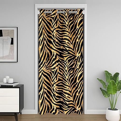 Miniatura 1 de jejeloiu Cortina geométrica para puerta, privacidad, 1 panel de 42 x 80 pulgadas, diseño geométrico para puerta, cortina moderna de 30 % a 50 % para