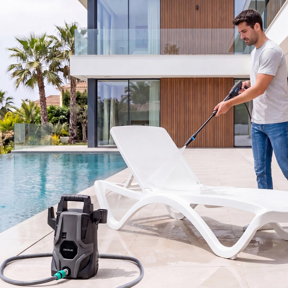 Cecotec Idropulitrice ad Alta Pressione HydroBoost 1400 Essential Plus. 1400 W, Pressione 105 bar, Casa, Giardino o Auto, Portata 426 l/h, Pompa in Alluminio, Raggio d’Azione 9m
