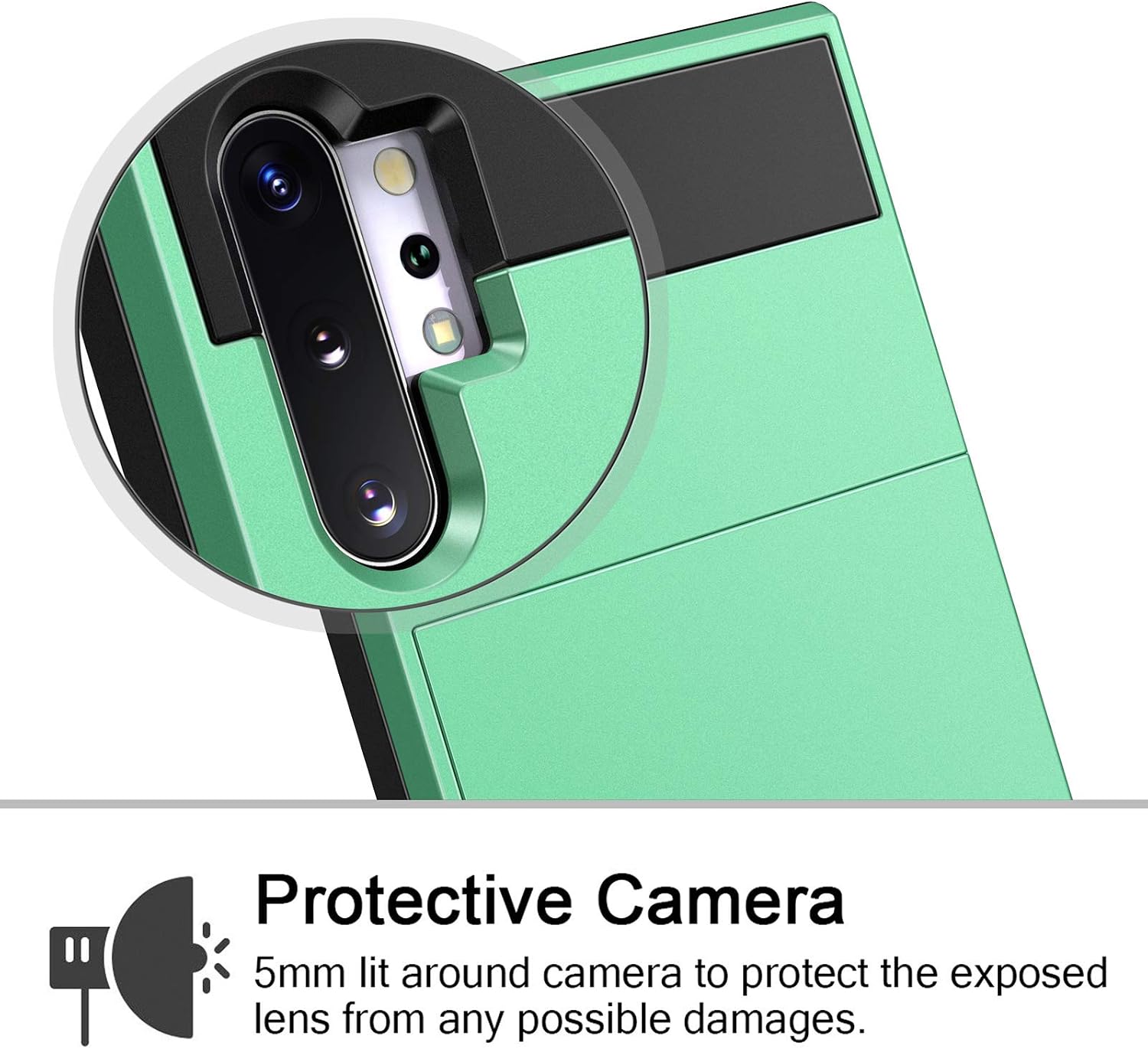 Vofolen Case for Galaxy Note 10 Plus Case Note 10+ Wallet Cover Card Holder ID Slot Sliding Hidden Pocket Dual Layer Rugged Bumper Armor Protective Hard Shell for Samsung Galaxy Note 10 Plus Mint