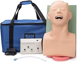 Endotracheal Intubation Human Model - Tracheal Intubation Manikin Simulator, Oral and Nasal Airway Managment Trainning Aid Kit for Science Education/Practice/Study,110V (220v)