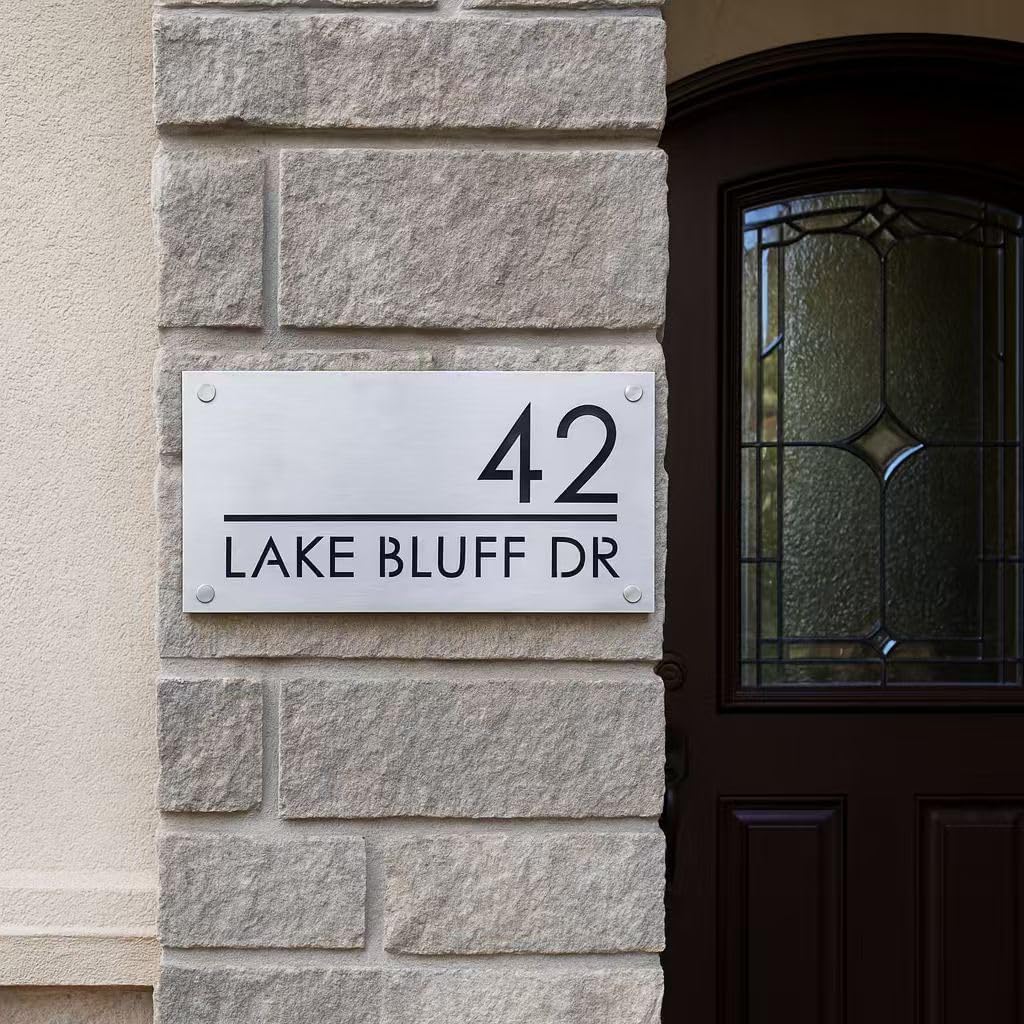 304 Stainless Steel Modern House Number for Outside, Address Number Plaque, Custom Address Sign