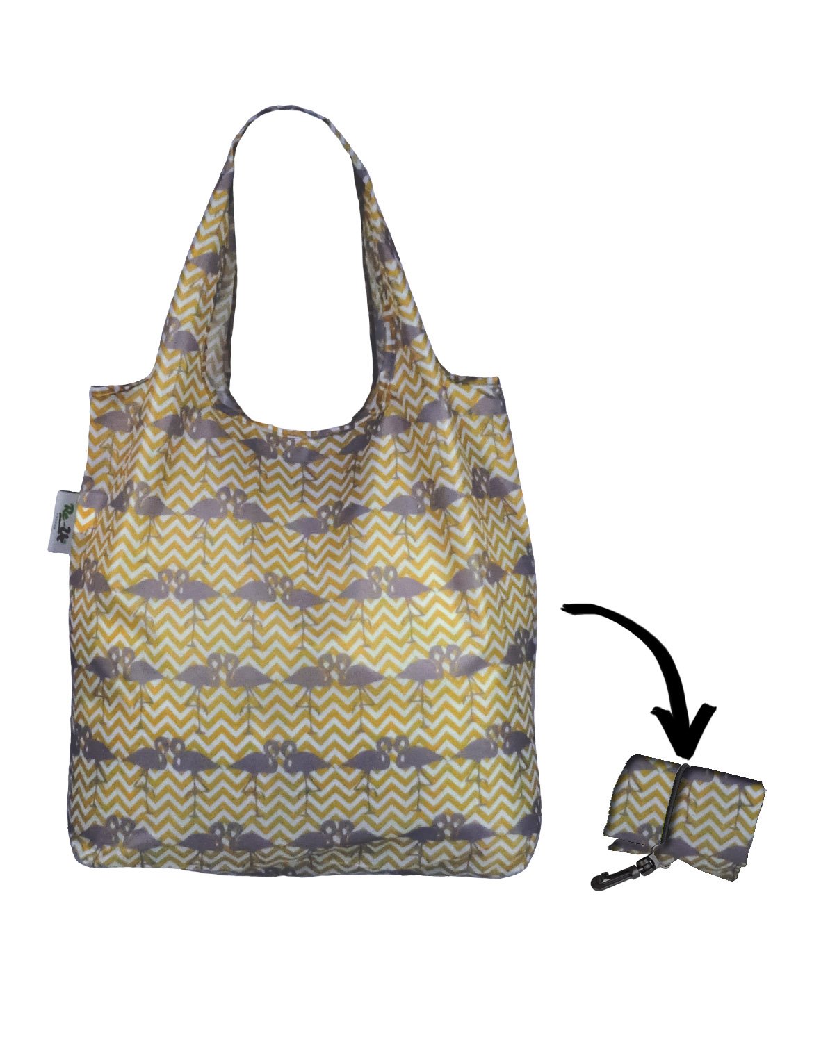 Re-Uz Lifestyle Shopper Foldable Reusable Shopping Grocery Bag - Flamingo Mustard