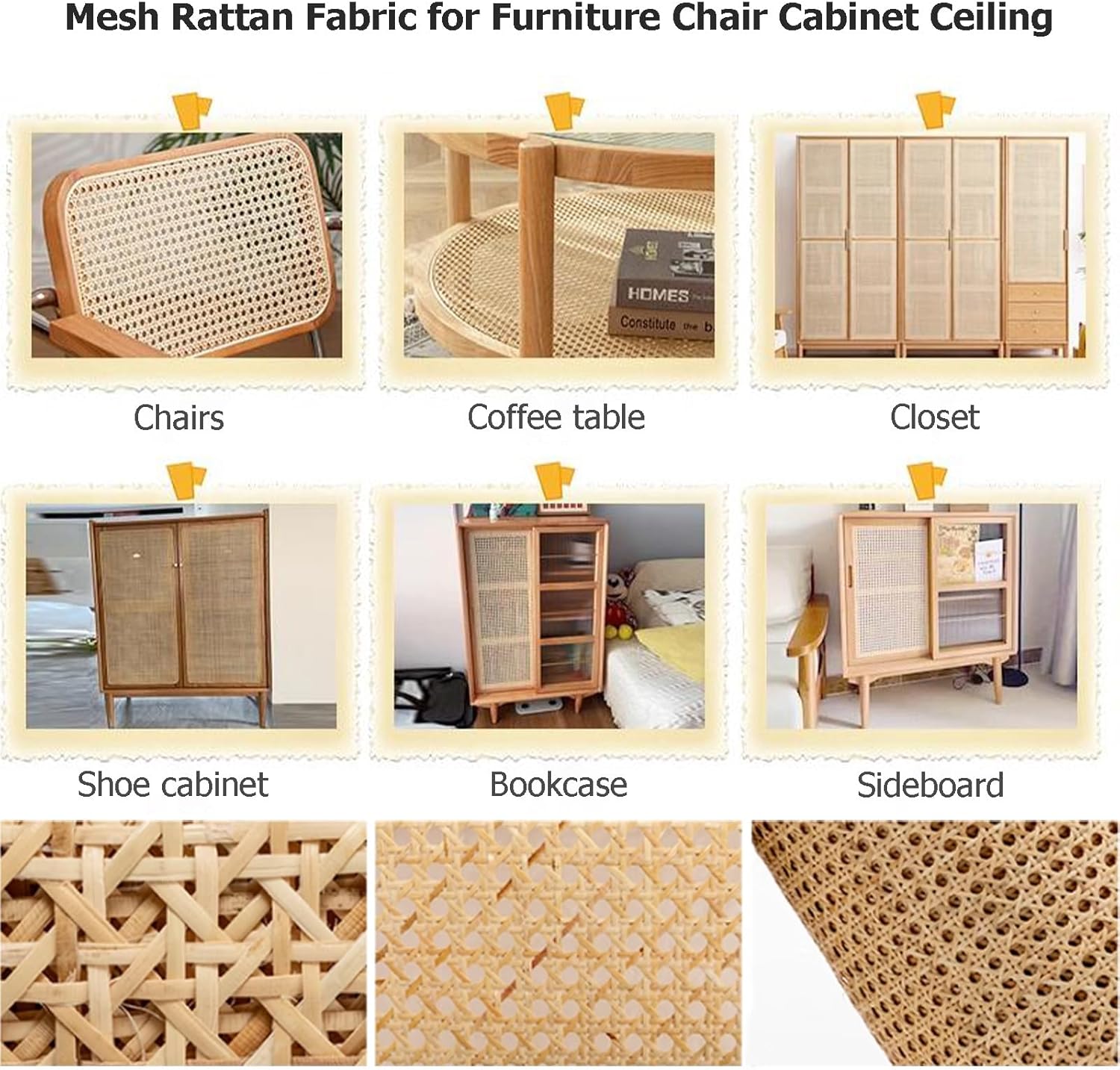 Cane Webbing Rouleau De Rotin Ouvert Tissé,En Plastique PE, Pour Meubles Et Projets De Caning Décoration D'intérieur 40 X 100 Cm