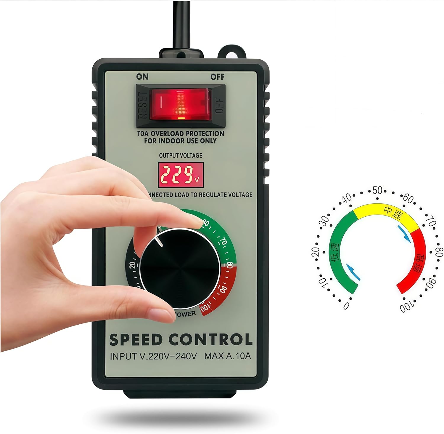 TKXEC Adjustabe 4000W AC 110v Motor Speed Controller Angle Grinder, Hand Electric Drill Polishing Machine Fan Speed Controller Variable Speed Control Switch With Overload Protection