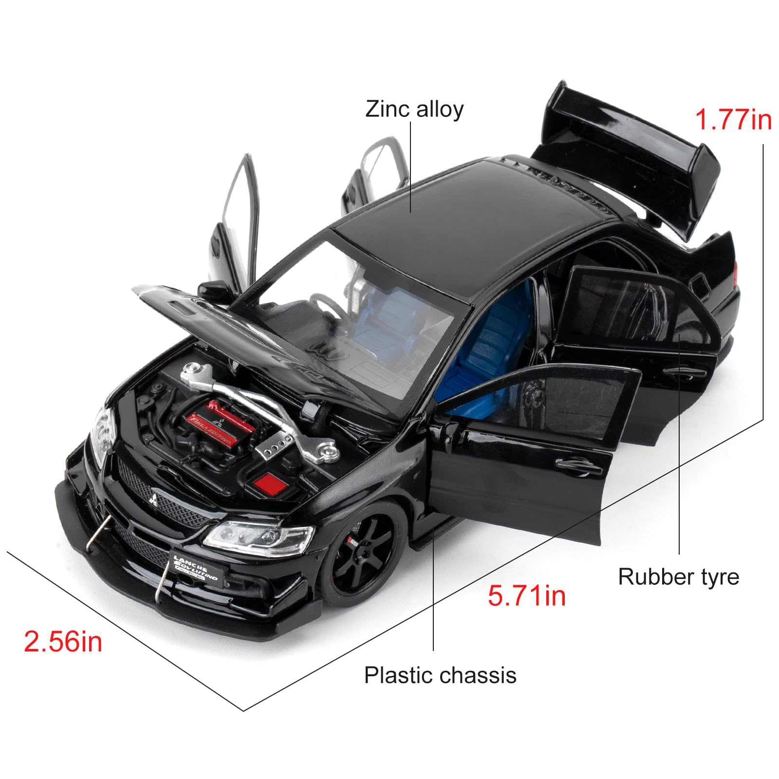 Amazon.com: WAKAKAC Toy Car Compatible for 1:32 Mitsubishi Lancer