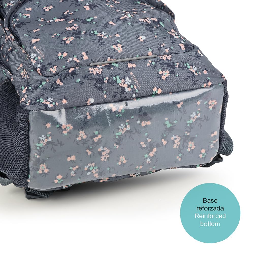 Gabol - Mochila Escolar de 3 Compartimentos 32x44x18 cm Dash con Espalda Ergonómica de Rejilla, Funda para Portátil 15,6'' y Base Reforzada