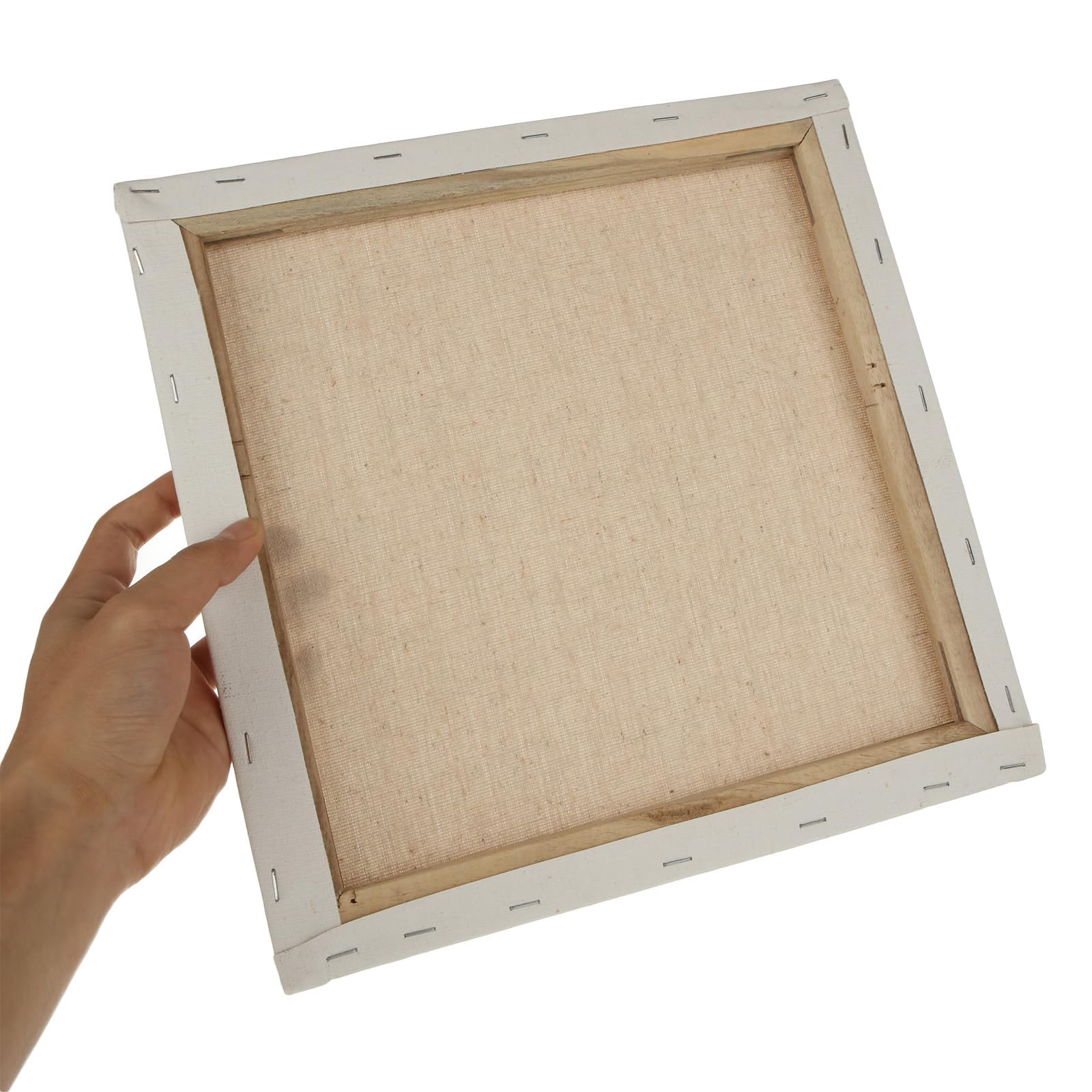 Lot de 12 Toile à Peindre 30x30 cm, Chassis Entoilé Carré en Lin Fin, Tableau Vierge pour Peinture à l'Huile, Acrylique et Art Professionnel