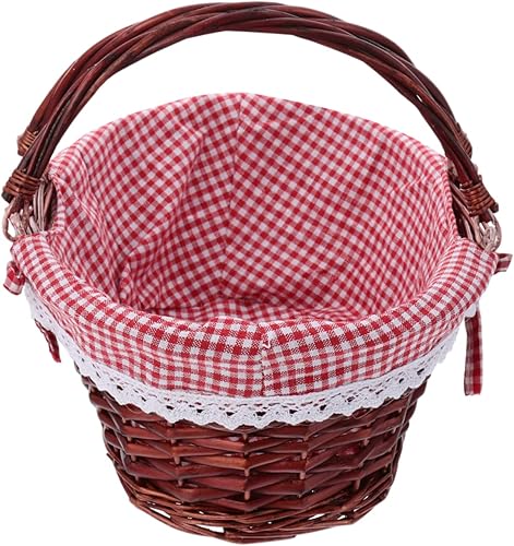Yardwe 1pc Woven Basket Ornament Container Outdoor Basket Woven Storage Baskets Flower Pots Outdoor Basket for Fruit Baskets for Easter Gifts Empty