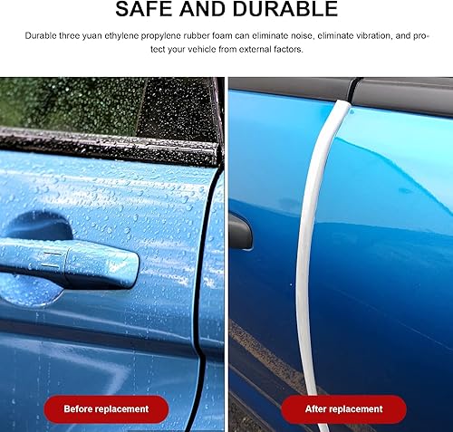 Miniatura 3 de Borde de goma en U de longitud del canal con diseño autoadhesivo para puertas de automóvil, esquinas de mesa, etc. (26 pies 0.27 pulgadas, blanco)