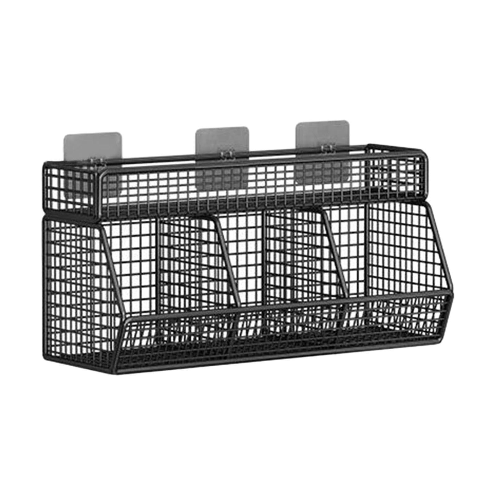 Cesta de Cocina Colgante, Organizador de Pared, Cesta Multifuncional de Alambre Metálico para Armario de Salón, 3 Rejillas, Individual