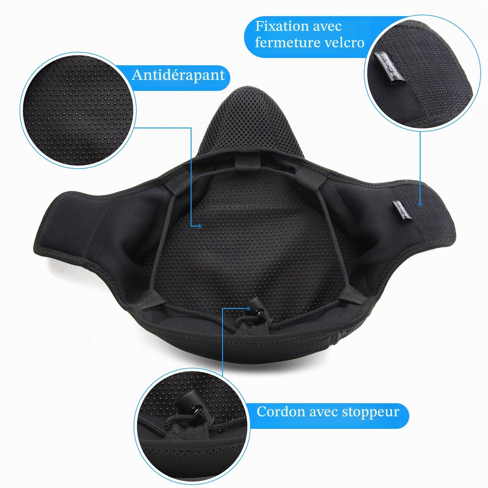 Thermrup Housse de selle de vélo chauffante USB avec sac de batterie externe et housse de pluie