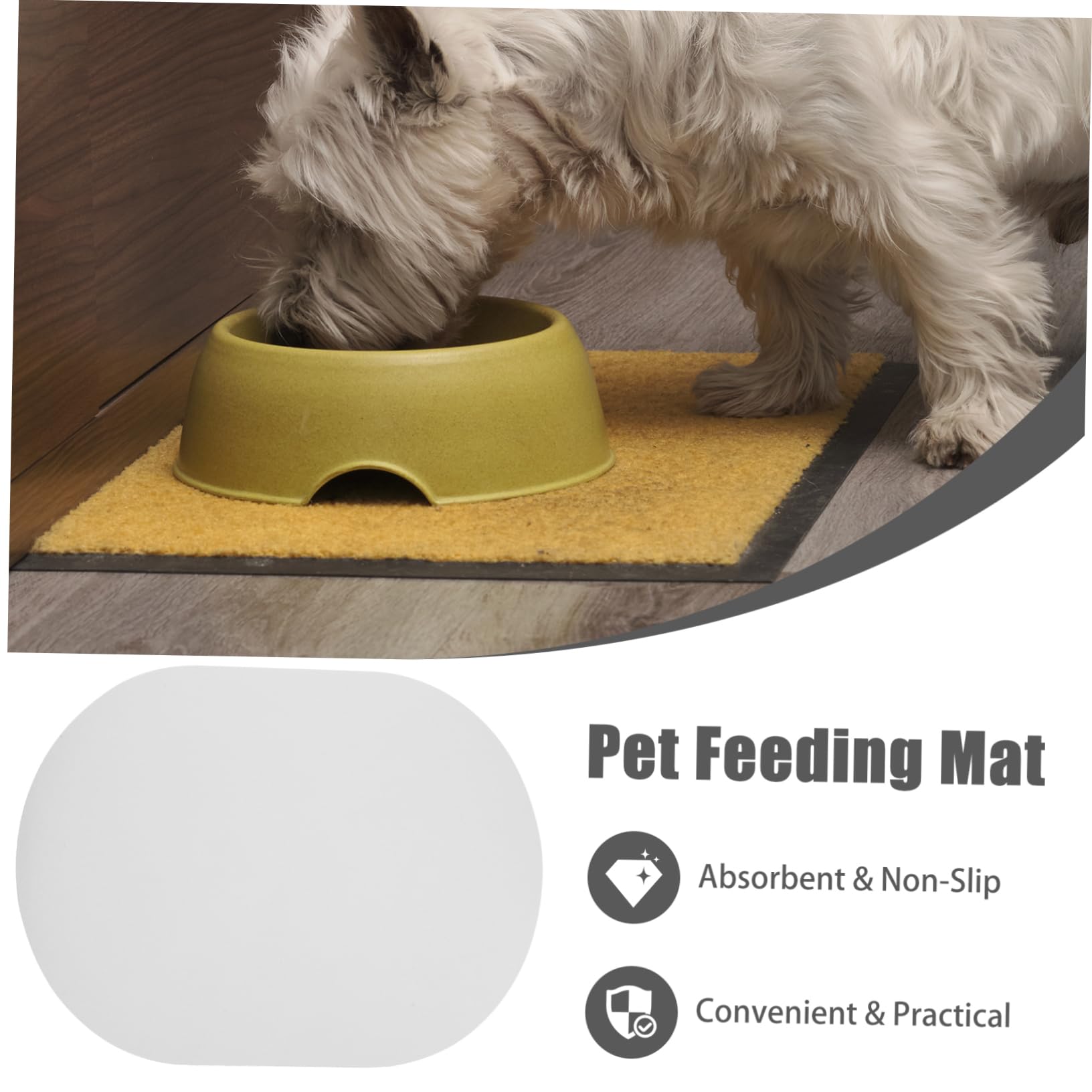 Toddmomy 4pièces Tapis Alimentation Absorbant pour Animaux De Compagnie Tapis Antidérapant pour Bol Eau Et Nourriture Couleur Blanche Forme pour Garder Votre Sol Propre Et Sec